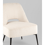 Кресло лаунж Бостон велюр рельефный молочный на черных ножках варинант исполнения - 2 | Loft Concept в Костроме