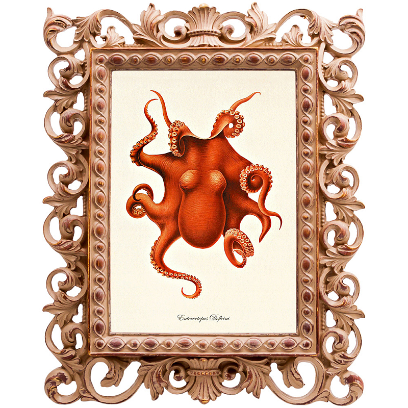 Постер Red Octopus Poster Бежевый Красный Постер Red Octopus Poster Бежевый Красный в Костроме | Loft Concept