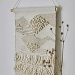 Панно из шерсти и хлопка с узором Beige Calista Serene варинант исполнения - 6 | Loft Concept в Костроме