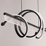 Люстра линейная черного цвета с волнообразным металлическим элементом Luke Lampco Tracer Lamp варинант исполнения - 7 | Loft Concept в Костроме