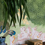 Обои ручная роспись Dandaka Glades Original colourway on painted Xuan paper варинант исполнения - 2 | Loft Concept в Костроме