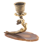 Подсвечник бронзовый из натурального камня агат Stone Candlestick варинант исполнения - 2 | Loft Concept в Костроме