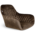 Барный стул со спинкой и подлокотниками на 4-х черных ножках Douglas Rhombus Коричневый Велюр варинант исполнения - 2 | Loft Concept в Костроме