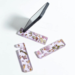 Подставка для телефона из эпоксидной смолы с цветами розовая Epoxy Flowers Phone Stand Pink варинант исполнения - 3 | Loft Concept в Костроме