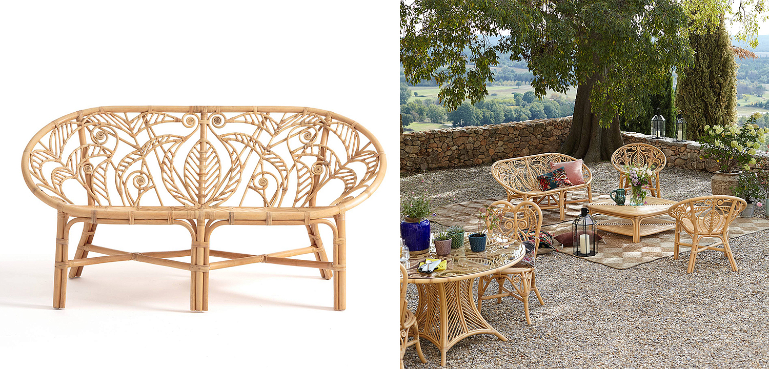 Уличный диван из ротанга Wicker Pattern Sofa Уличный диван из ротанга Wicker Pattern Sofa - Loft-Concept в Костроме