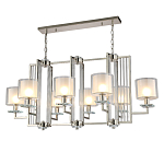 Люстра прямоугольной формы с 8-ю цилиндрическими плафонами из стекла Laurent варинант исполнения - 2 | Loft Concept в Костроме