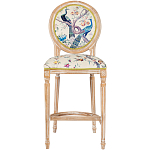 Барный стул из массива бука с изображением птиц и цветов  Beige Green Chinoiserie Garden Chair варинант исполнения - 1 | Loft Concept в Костроме