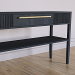 Дизайнерская Консоль с полкой и ящиком Primo Черный дуб варинант исполнения - 3 | Loft Concept в Костроме