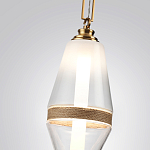 Подвесной светильник со стеклянным плафоном и декоративной вставкой из текстурного камня Tectona  варинант исполнения - 5 | Loft Concept в Костроме