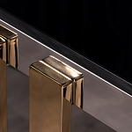 Консоль в современном стиле с черной стекляной столешницей Console with Black Glass варинант исполнения - 2 | Loft Concept в Костроме