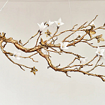 Люстра в виде золотой ветки с цветами Glass Flower Pendant Light варинант исполнения - 7 | Loft Concept в Костроме