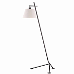 Торшер с черным наклонным корпусом и конусовидным абажуром Black Tripod варинант исполнения - 4 | Loft Concept в Костроме