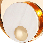 Бра с круглым плафоном из белого мрамора и золотистым металлическим обрамлением  Ginger & Jagger варинант исполнения - 2 | Loft Concept в Костроме