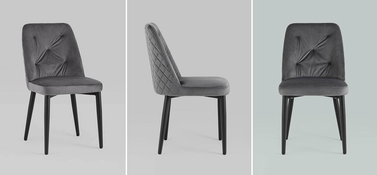 Стул Emma Chair Серый Велюр Стул Emma Chair Серый Велюр - Loft-Concept в Костроме