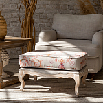 Мягкая банкетка из массива бука серая с растительным орнаментом Raffael Grey Floral Banquette варинант исполнения - 5 | Loft Concept в Костроме