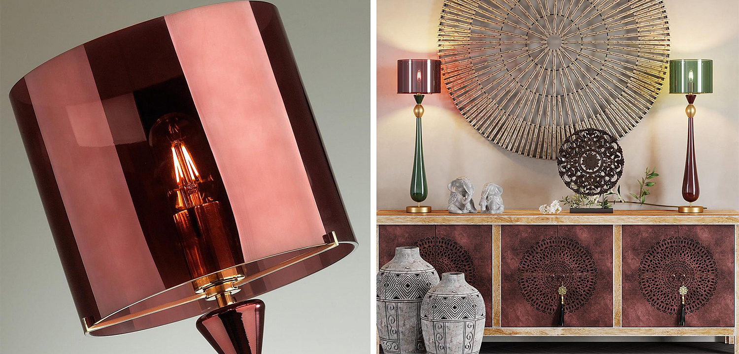 Настольная лампа Roser Burgundy Table Lamp Настольная лампа Roser Burgundy Table Lamp - Loft-Concept в Костроме
