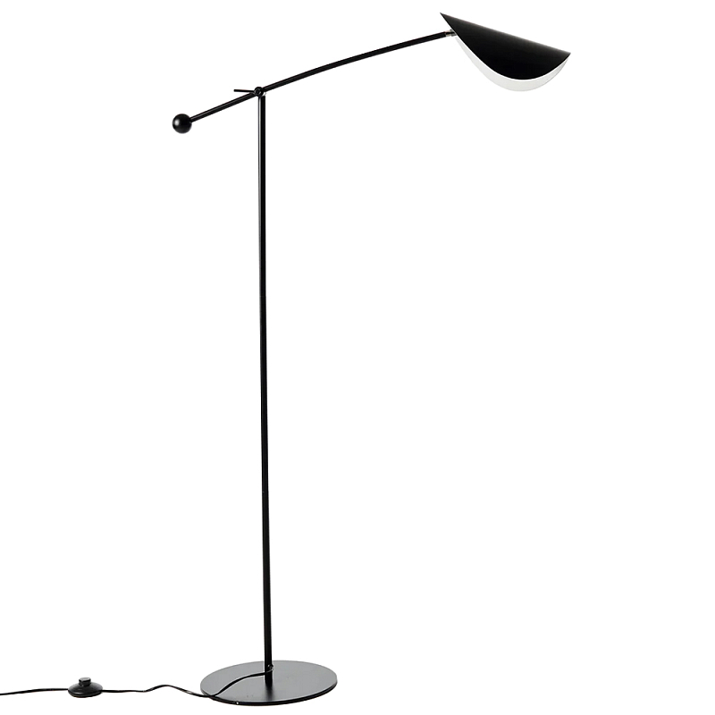 Торшер с поворотным плафоном Aracea Black Floor Lamp Черный Торшер с поворотным плафоном Aracea Black Floor Lamp Черный в Костроме | Loft Concept