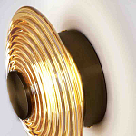 Бра с рельефным круглым плафоном янтарного цвета Savio Glass Disc Light варинант исполнения - 2 | Loft Concept в Костроме