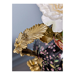 Ваза из фарфора черная с цветочной росписью и бронзовыми элементами Spring Garden варинант исполнения - 4 | Loft Concept в Костроме