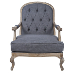 Кресло с пуфом с мягкой обивкой из льна Edward Armchair grey варинант исполнения - 1 | Loft Concept в Костроме