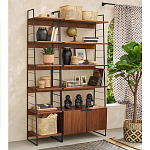 Стеллаж из орехового дерева Olson Rack варинант исполнения - 6 | Loft Concept в Костроме