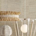 Подвесной светильник в форме купола с декором из круглых деревянных бусин White Wooden Beads Chandelier варинант исполнения - 5 | Loft Concept в Костроме