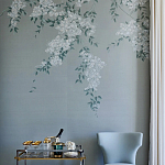 Обои ручная роспись Jasmine Standard colourway on Wood Ash slub silk варинант исполнения - 2 | Loft Concept в Костроме