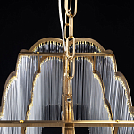 Люстра прямоугольная на цепях с прозрачными трубками и волнистым краем Nembus варинант исполнения - 10 | Loft Concept в Костроме