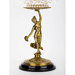 Чаша стеклянная прозрачная на бронзовой подставке с фигуркой девушки Eden Garden варинант исполнения - 2 | Loft Concept в Костроме