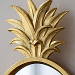Зеркало овальной формы с золотистой рамкой и декоративной верхушкой в виде ананаса Pineapple Shine  варинант исполнения - 3 | Loft Concept в Костроме