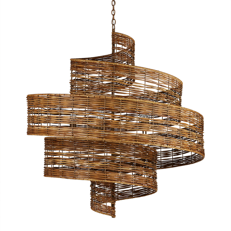 Люстра фактурная в виде спирали Enveloping Art Коричневый в Костроме | Loft Concept 