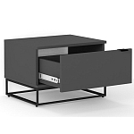Тумба прикроватная цвета графит с ящиками Strict Lines варинант исполнения - 3 | Loft Concept в Костроме