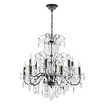 Люстра с хрустальными подвесками и металлическим основанием Диаметр 80 см Rococo Iron & Crystal Chandelier варинант исполнения - 1 | Loft Concept в Костроме