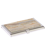 Визитница карманная металлическая с накладкой из натурального камня Агат Stone Business Card Holders  варинант исполнения - 2 | Loft Concept в Костроме