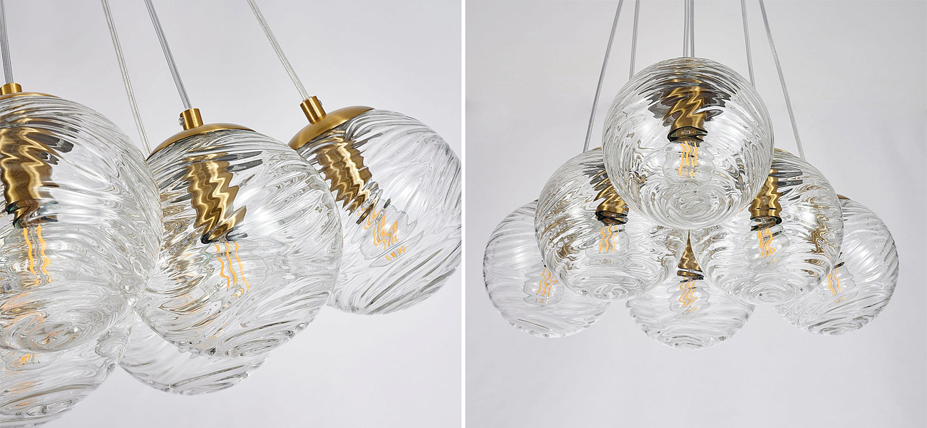 Люстра Perforated Glass Bubbles 6 ламп Люстра Perforated Glass Bubbles 6 ламп - Loft-Concept в Костроме