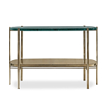 Консоль овальной формы золотая с полкой для хранения Craig варинант исполнения - 1 | Loft Concept в Костроме