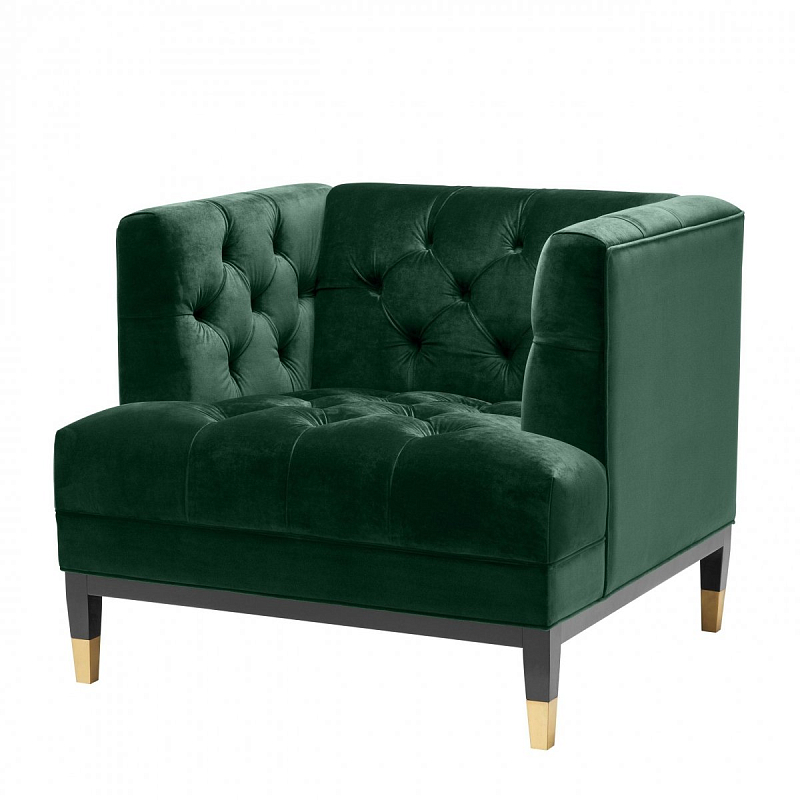 Кресло Eichholtz Chair Castelle Green Зеленый Черный Латунь Кресло Eichholtz Chair Castelle Green Зеленый Черный Латунь в Костроме | Loft Concept