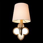 Бра с белым текстильным абажуром и декоративным основанием в виде четырехлистника с зеркальной вставкой Vitorino варинант исполнения - 19 | Loft Concept в Костроме