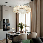 Круглая люстра с декором из рельефного стекла Cassian Relief Glass Chandelier 80 варинант исполнения - 3 | Loft Concept в Костроме