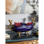 Чаша темно-синяя фарфоровая с бронзовыми ручками в виде ангелов Eden Garden варинант исполнения - 3 | Loft Concept в Костроме