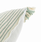 Чехол на подушку мятного цвета с бахромой и объемным узором Ethnic mix варинант исполнения - 3 | Loft Concept в Костроме