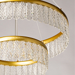 Люстра двухъярусная с золотого цвета и прозрачными подвесками Pettico варинант исполнения - 9 | Loft Concept в Костроме