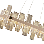 Люстра подвесная прямоугольная с рифлёными прозрачными элементами и золотым основанием Aurea Vista варинант исполнения - 2 | Loft Concept в Костроме