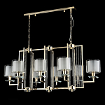Люстра прямоугольной формы с 8-ю цилиндрическими плафонами из стекла Laurent варинант исполнения - 8 | Loft Concept в Костроме
