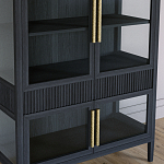 Витрина Primo со стеклянными фасадами и 2 ящиками Черный дуб варинант исполнения - 3 | Loft Concept в Костроме