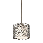 Подвесной светильник с цилиндрическим белым плафоном с ажурным узором цвета олово Kichler варинант исполнения - 1 | Loft Concept в Костроме