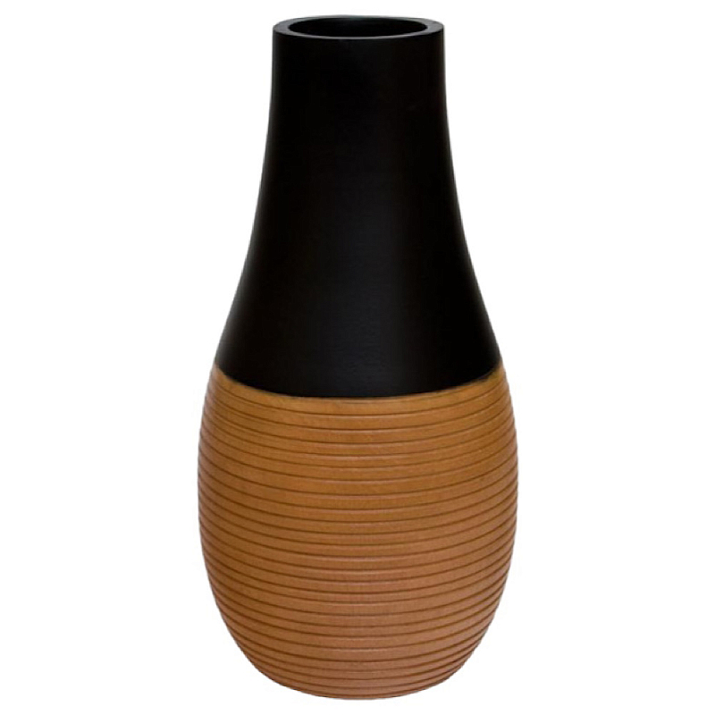 Ваза деревянная Vase of Thailand 1 Черный Светло-коричневый  в Костроме | Loft Concept 