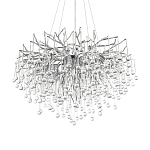 Люстра подвесная с прозрачными стеклянными подвесками в форме капель Диаметр 80 см Droplet Chandelier варинант исполнения - 7 | Loft Concept в Костроме