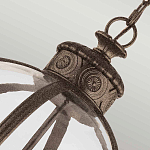 Подвесной светильник бронзового цвета с прозрачным стеклянным плафоном в форме шара в индустриальном стиле на цепи 4 лампы Feiss варинант исполнения - 5 | Loft Concept в Костроме