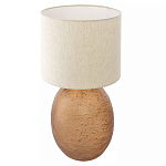 Настольная лампа с тканевым бежевым абажуром на овальном основании Beige Lampshade on Oval Base варинант исполнения - 1 | Loft Concept в Костроме